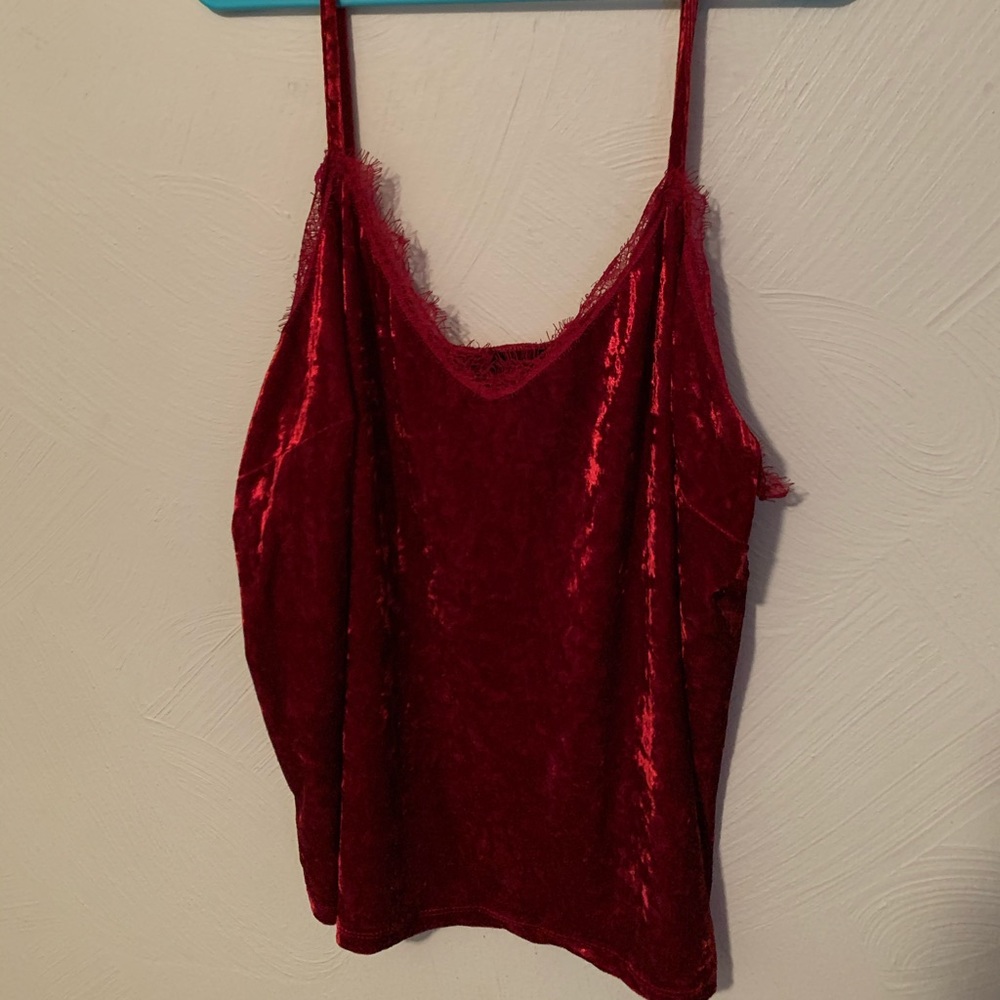 forever 21 red velvet lace cami